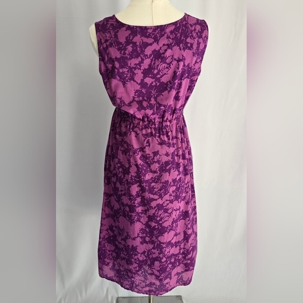 Eddie Bauer Purple Floral Cotton V-Neck Sleeveless Dress Sz. 6 - Picture 13 of 13